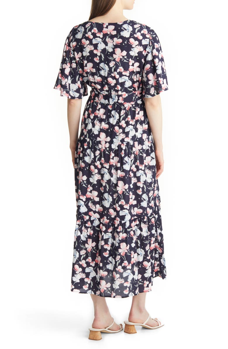 Angel Maternity Floral Faux Wrap Maternity Maxi Dress, Alternate, color, Navy