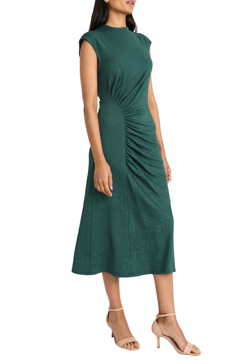 Maggy London Mock Neck Jacquard Midi Dress, Alternate, color, 