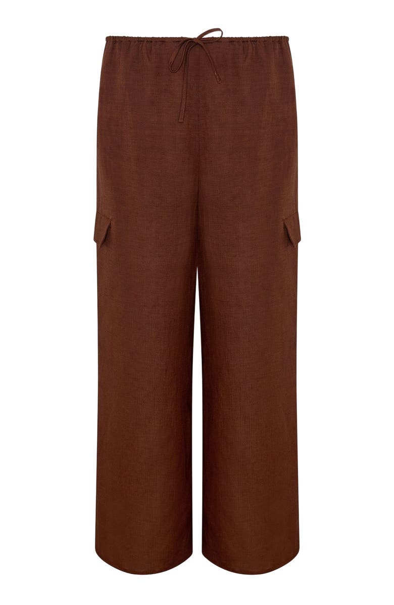 Onia Air Linen Cargo Pant, Alternate, color, Brown