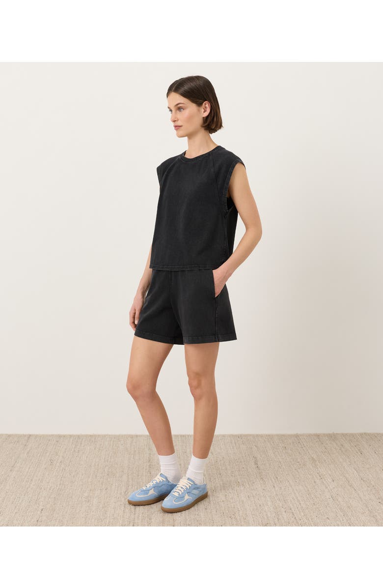 Pact Organic Cotton Weekends Beach Short, Alternate, color, Washed Black