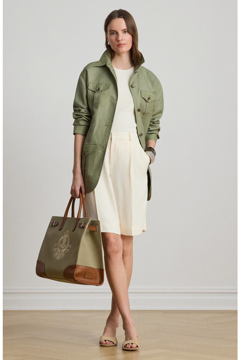 Linen Blend Field Jacket, Alternate, color, LIGHT AGAVE GREEN