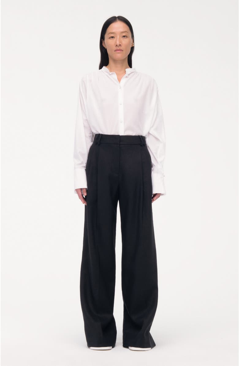 Another Tomorrow Pleated Trouser, Alternate, color, Black