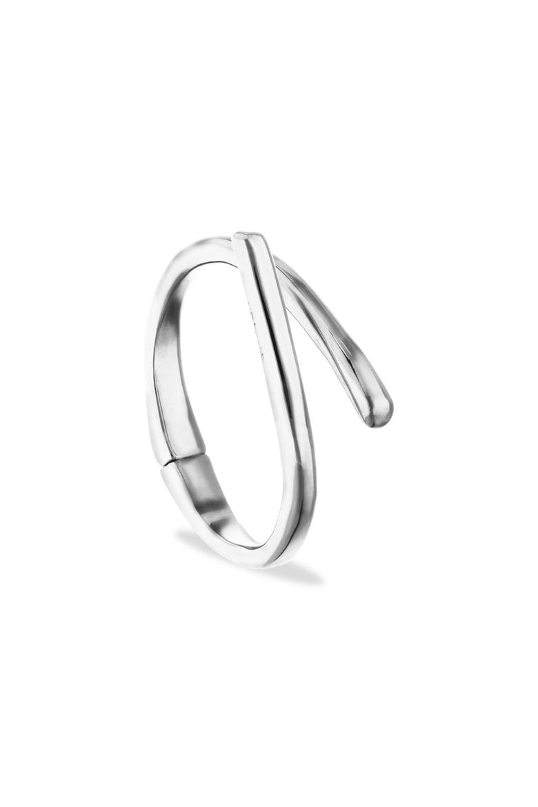 Sterling Silver-Plated Bracelet In The Shape Of Crossed Tubes, Alternate, color, Silver