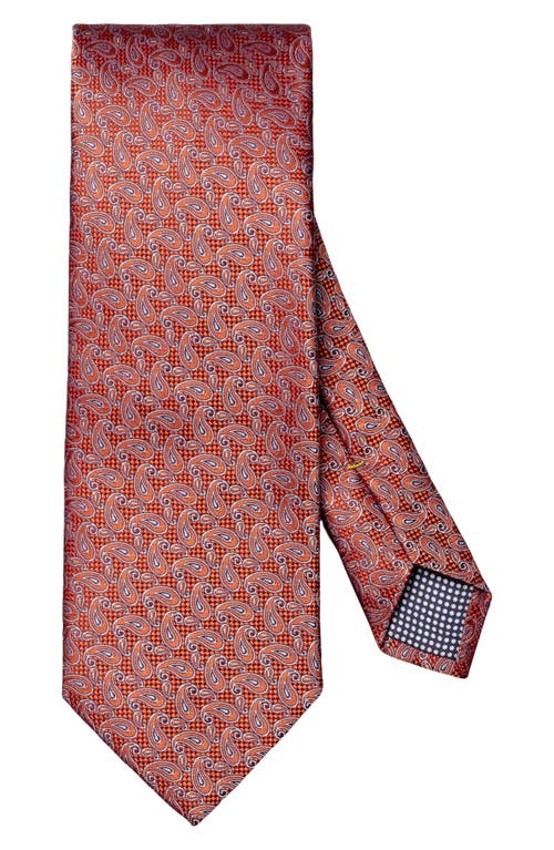 Eton Paisley Silk Tie In Red