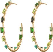 EDEN PRESLEY Large Goddess Green Sapphire Hoop Earrings
