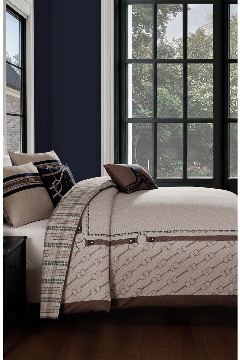 Equestrian 5-Piece Comforter Set, Alternate, color, BROWN