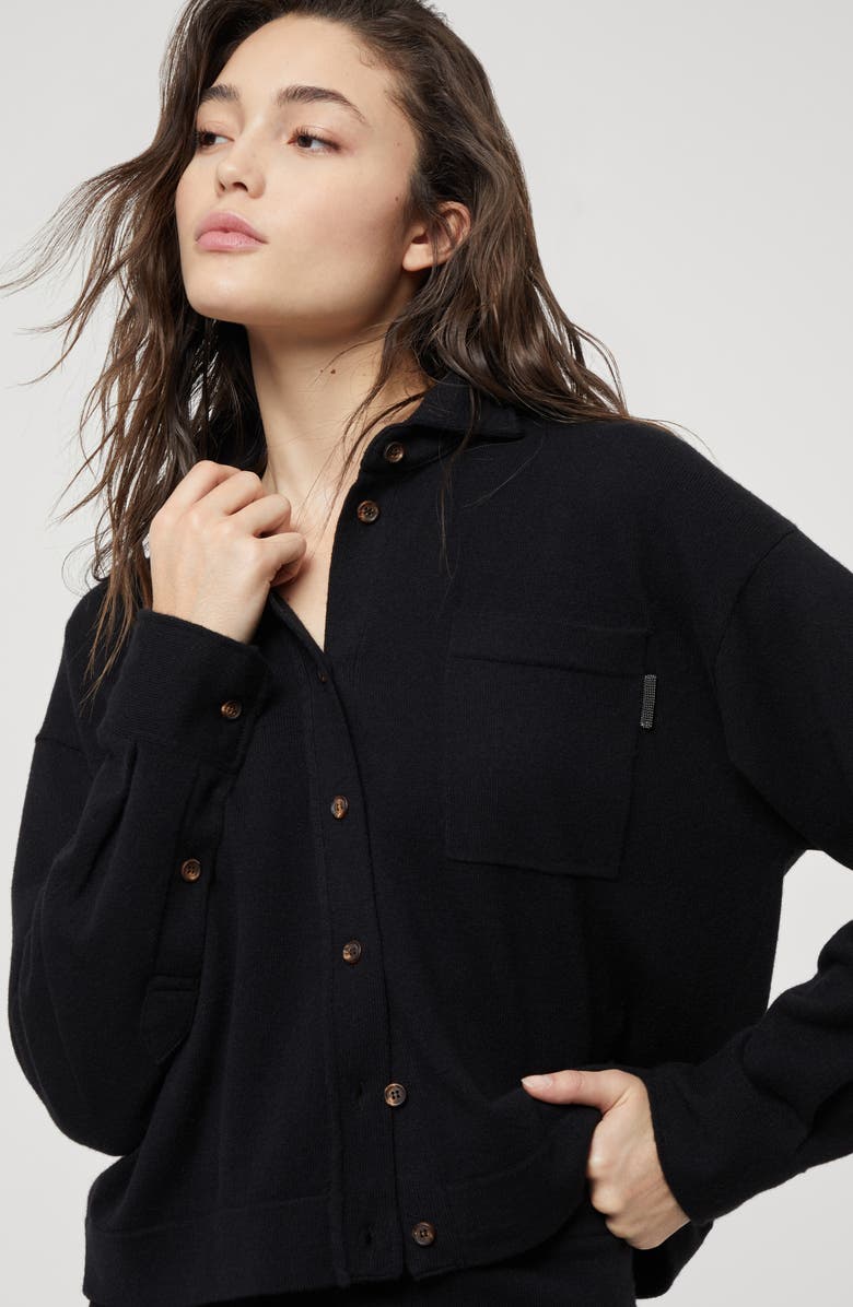 Brunello Cucinelli Knit shirt with monili, Alternate, color, 