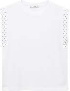 MANGO Studded Cap Sleeve T-Shirt
