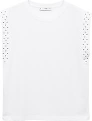 MANGO Studded Cap Sleeve T-Shirt