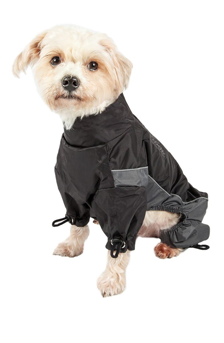 TOUCHDOG Quantum-Ice Full-Bodied Adjustable and 3M Reflective Dog Jacket w/ Blackshark Technology - XLarge, Alternate, color, Black Grey