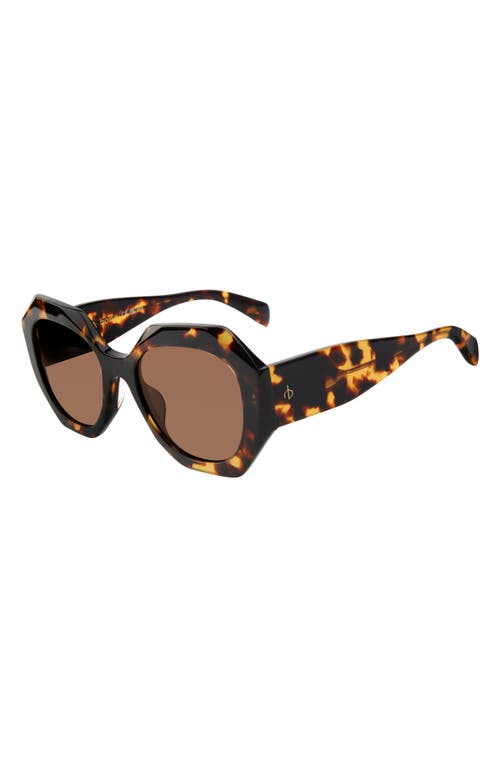 Rag & Bone 53mm Rectangular Sunglasses In Brown