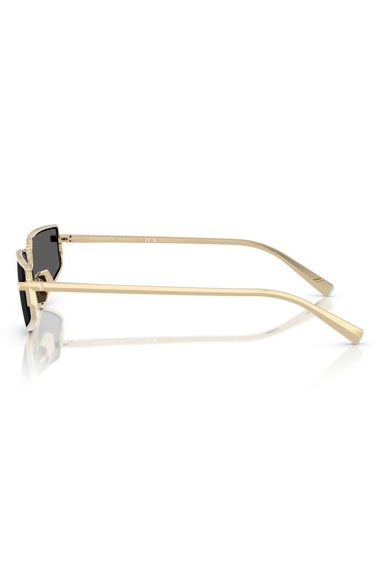 Tiffany & Co. 60mm Irregular Rectangular Sunglasses, Alternate, color, Pale Gold Plated / Dark Grey