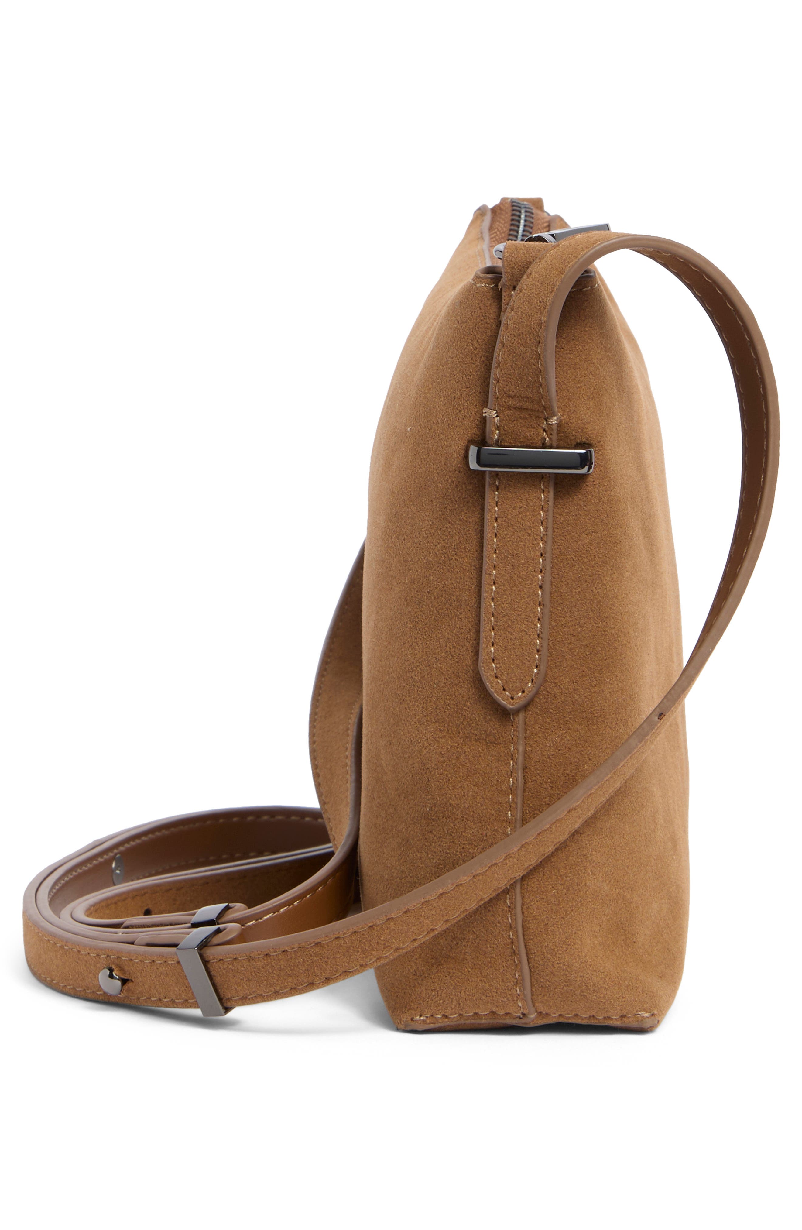 Faux Suede Hobo Shoulder Bag, Alternate, color, CARAMEL