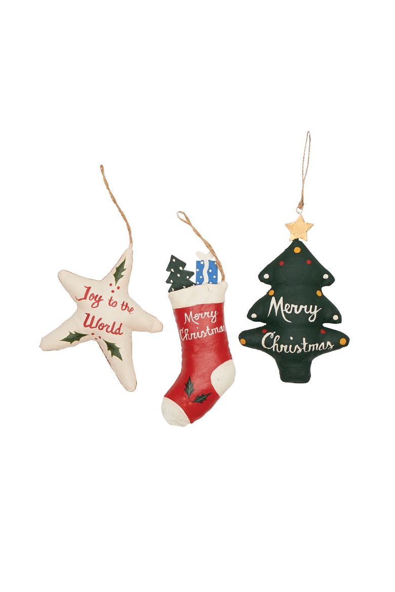 Clap Saddle Holiday Ornament Assortment of 3, Main, color, Red