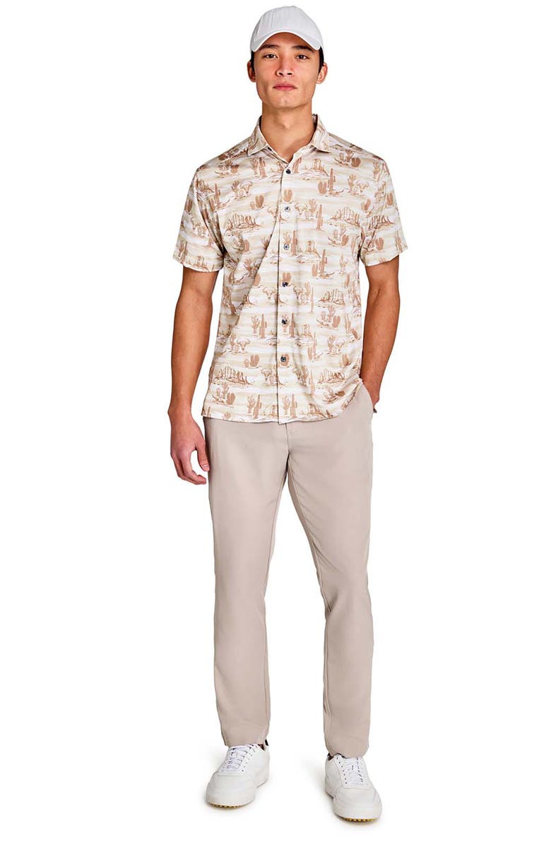 CONSTRUCT Regular Fit Desert Recycled Performance Golf Button-Down Shirt, Alternate, color, Sandstone