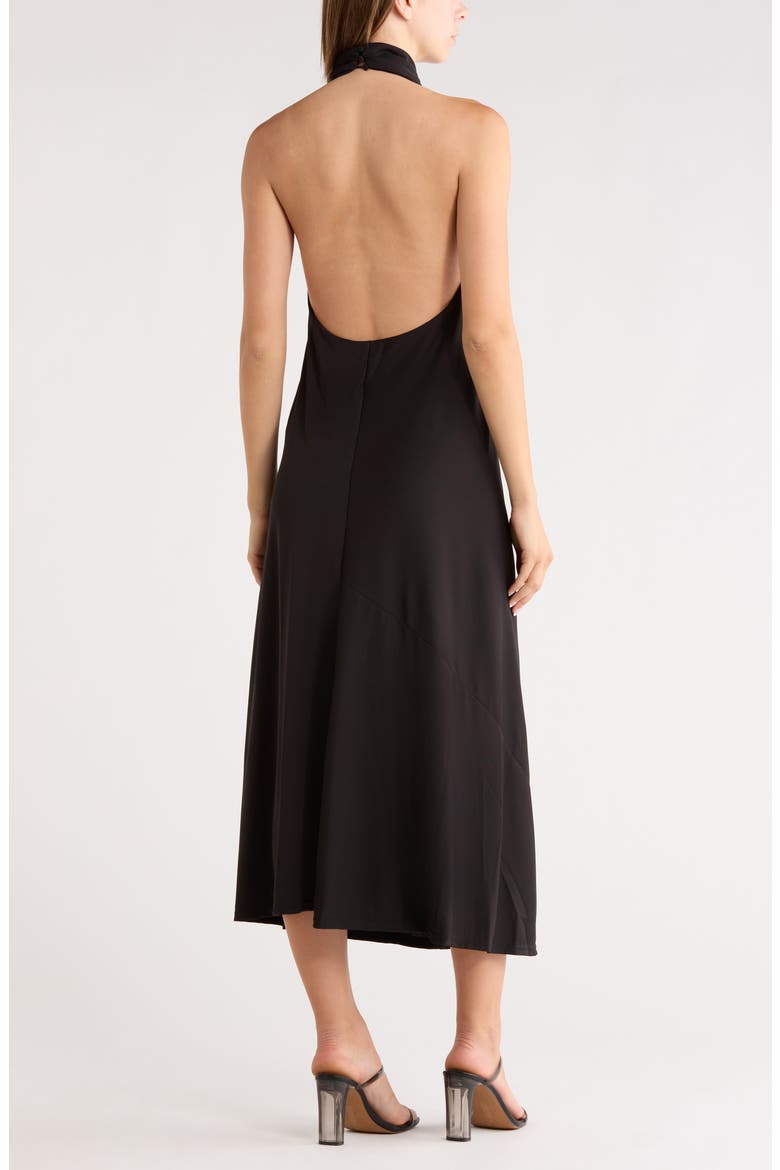 Jersey Halter Dress, Alternate, color, BLACK