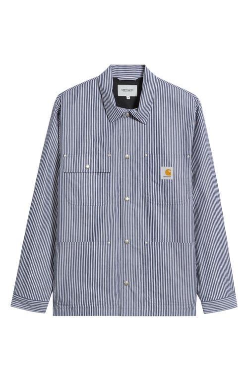 Carhartt Work In Progress Notus Cotton Poplin Coach Jacket In Blue