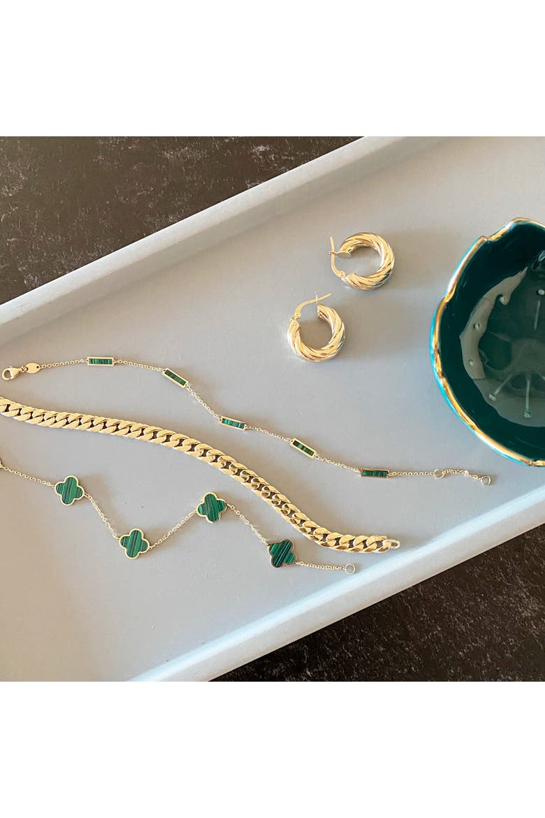 Malachite Bar Chain Bracelet, Alternate, color, Green