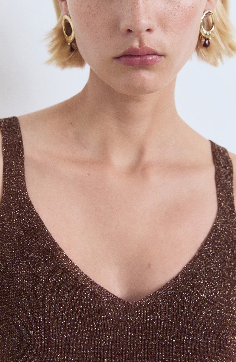 MANGO Sweater Tank, Alternate, color, Brown