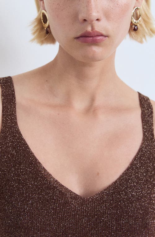 Mango Sweater Tank In Brown