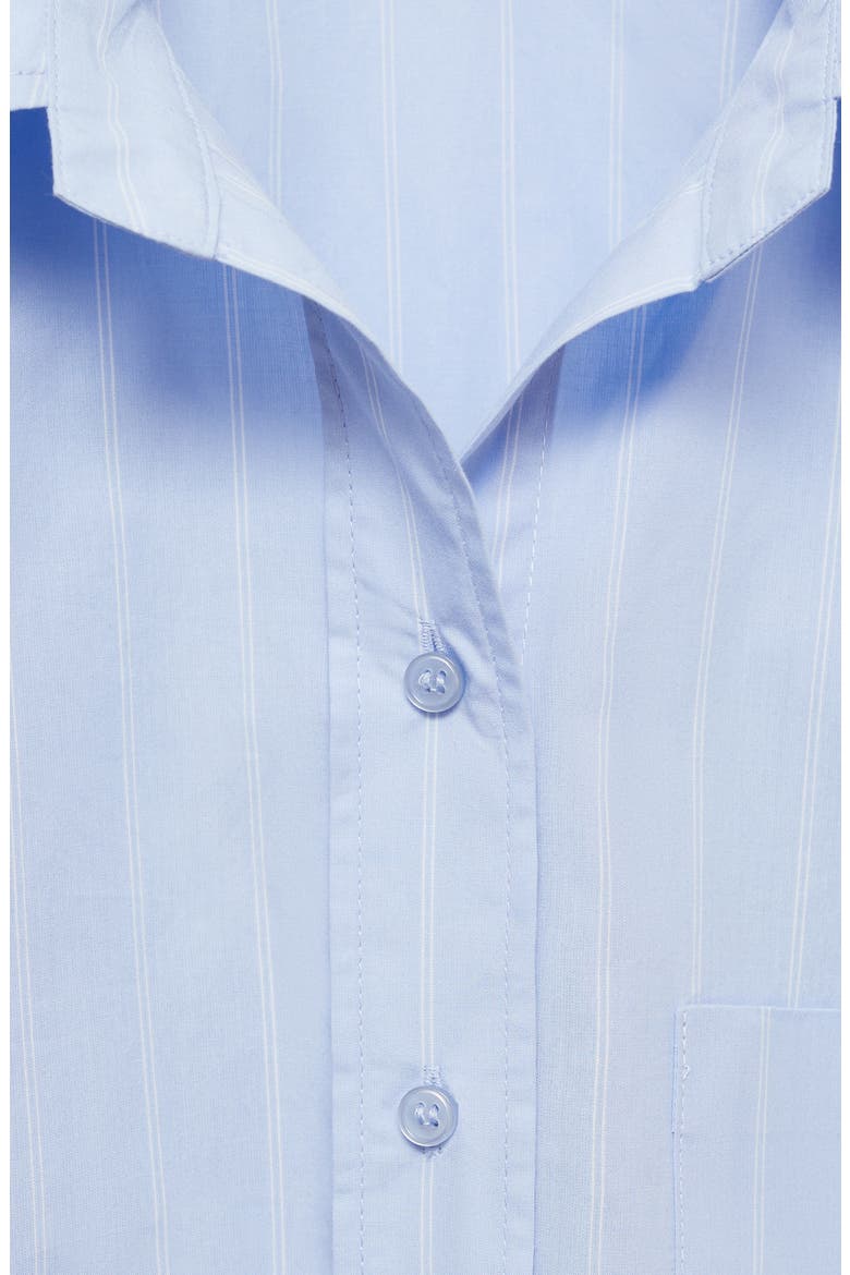 Side Gather Cotton Poplin Button-Up Shirt, Alternate, color, SKY BLUE