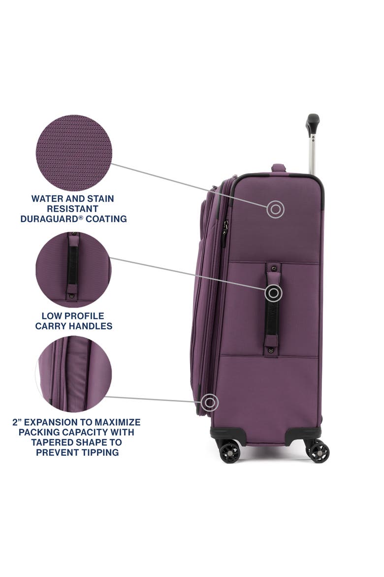 Tourlite Softside Expandable 25" Medium Checked Spinner Luggage, Alternate, color, Deep Purple