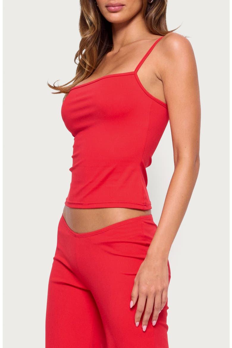 Anika Straight Neck Tank Top, Alternate, color, RED