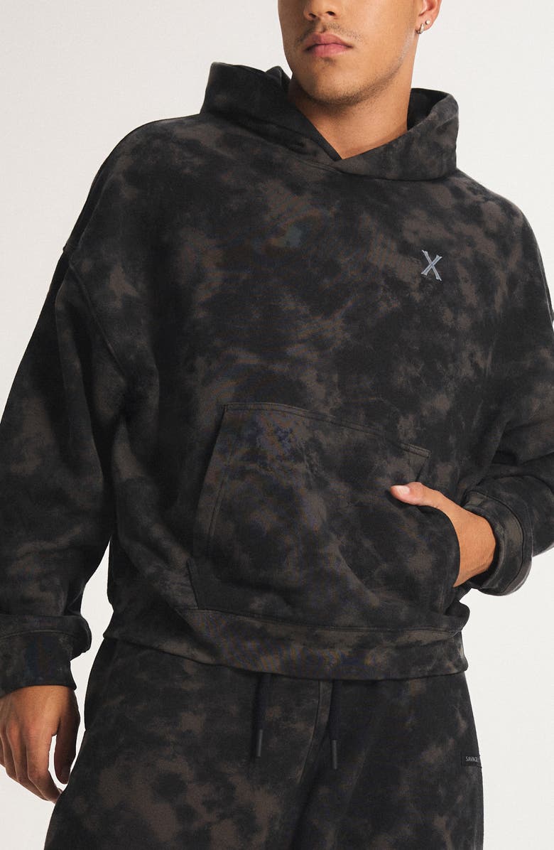 SAVAGE X FENTY Fleece Hoodie, Main, color, Black Caviar Diffused Camo