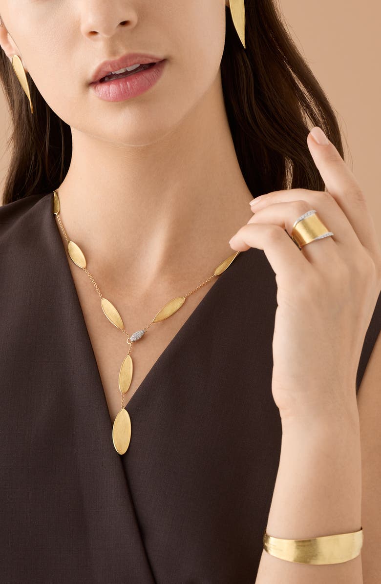 Marco Bicego Lunaria Diamond Twist Necklace, Alternate, color, Yellow/White Gold