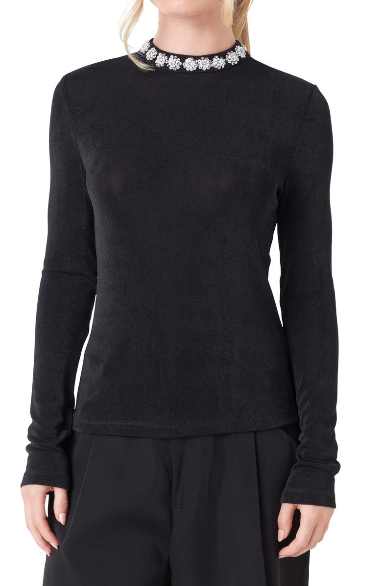 Endless Rose Embellished Slub Top, Alternate, color, 