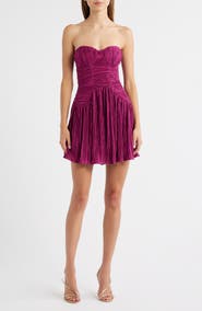 Lulus Greer Plissé Strapless Minidress