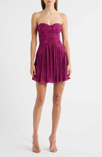 Lulus Greer Plissé Strapless Minidress