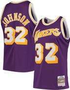 Mitchell & Ness Men's Mitchell & Ness Magic Johnson Purple Los Angeles Lakers 1984/85 Hardwood Classics Swingman Jersey