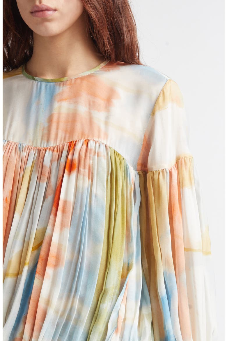 Pearl Abstract Print Silk Top, Alternate, color, WESTERN DREAM