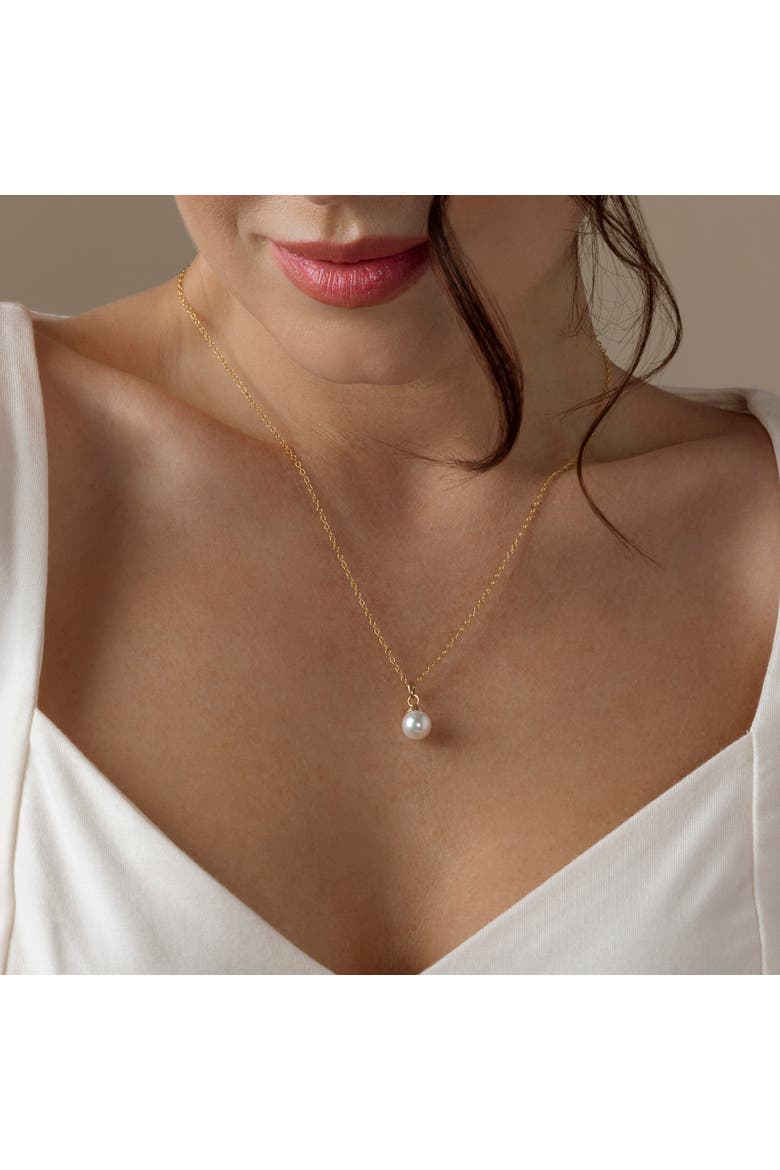 14K Gold Japanese Akoya Pearl Hope Pendant, Alternate, color, Yellow Gold