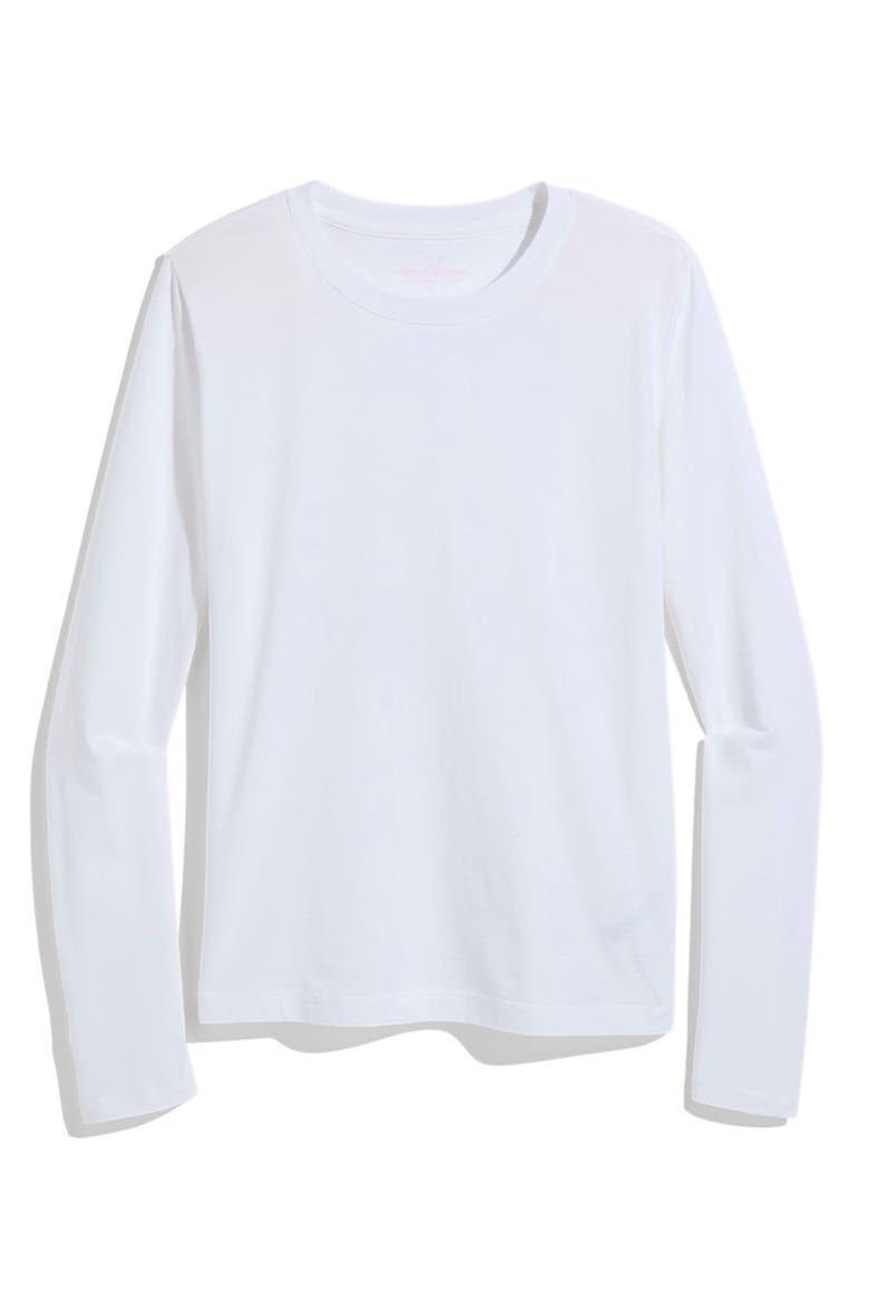 Long Sleeve Crewneck T-Shirt, Alternate, color, WHITE CAP