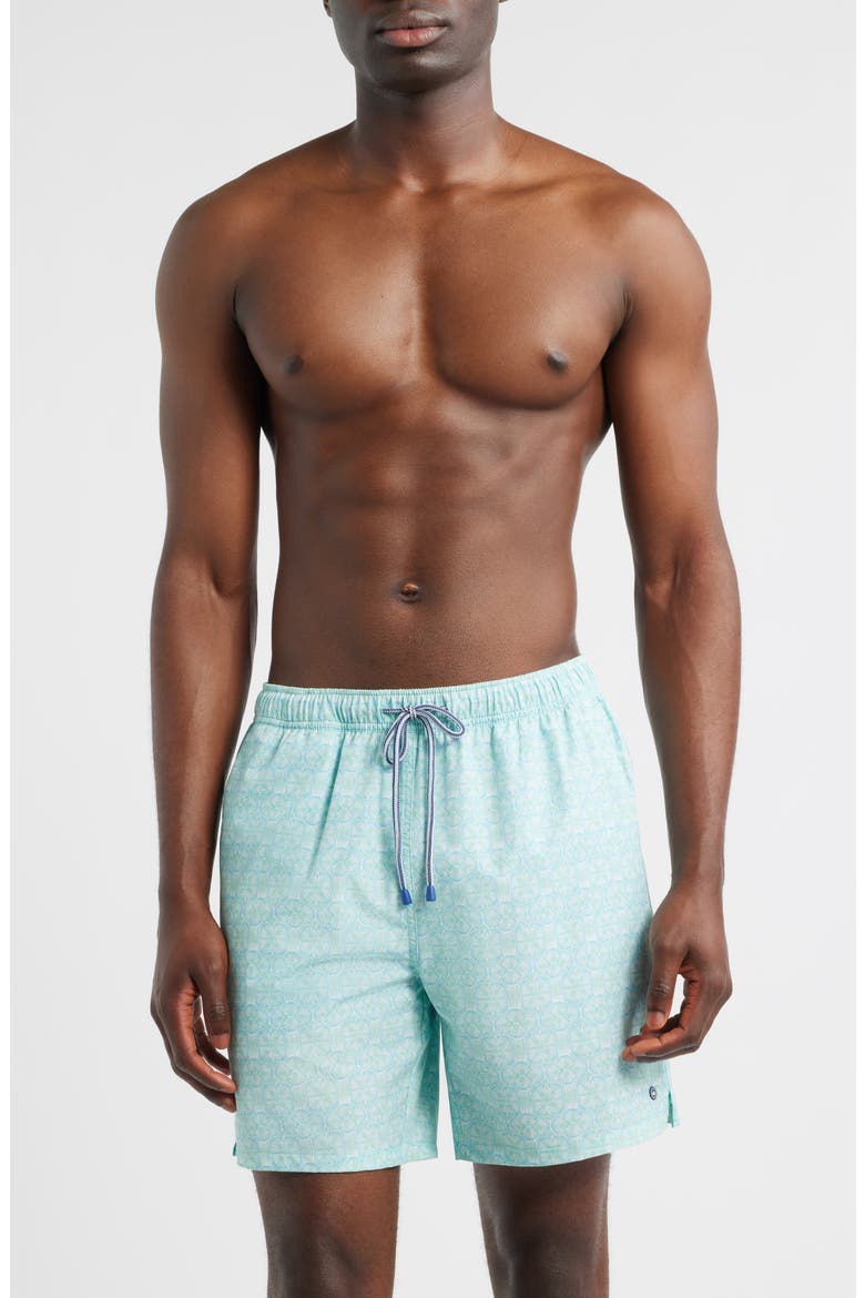 Tide Lines Swim Trunks, Main, color, RAINFOREST