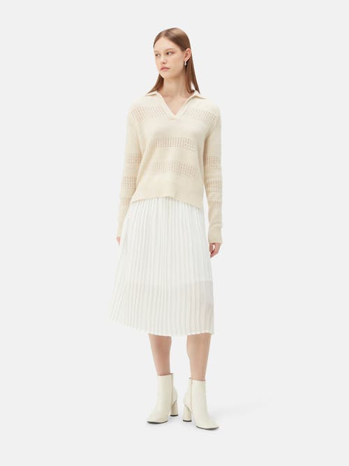 GOBI MONGOLIAN CASHMERE GOBI MONGOLIAN CASHMERE ORGANIC COLOR MIXED PATTERN CASHMERE POLO