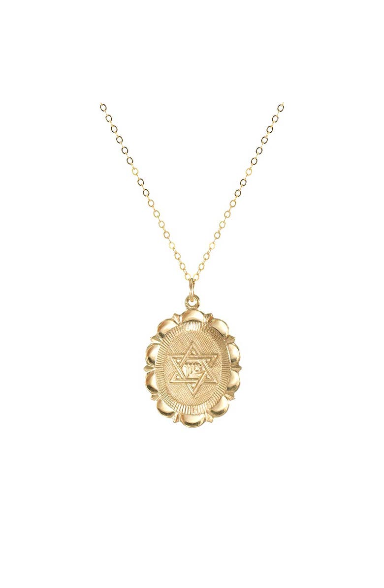 Outofoffice Star Of David Gold Charm Necklace, Main, color, Gold
