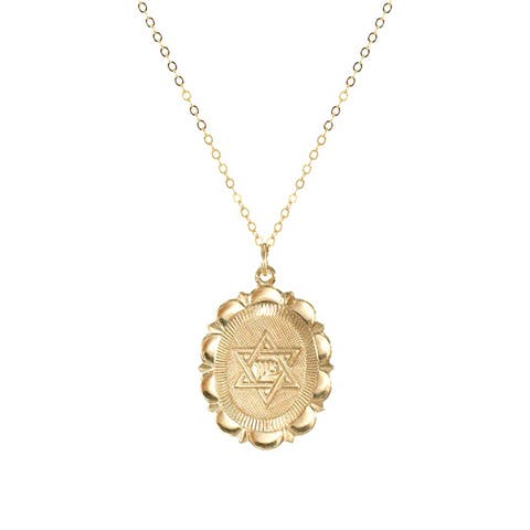 Star Of David Gold Charm Necklace