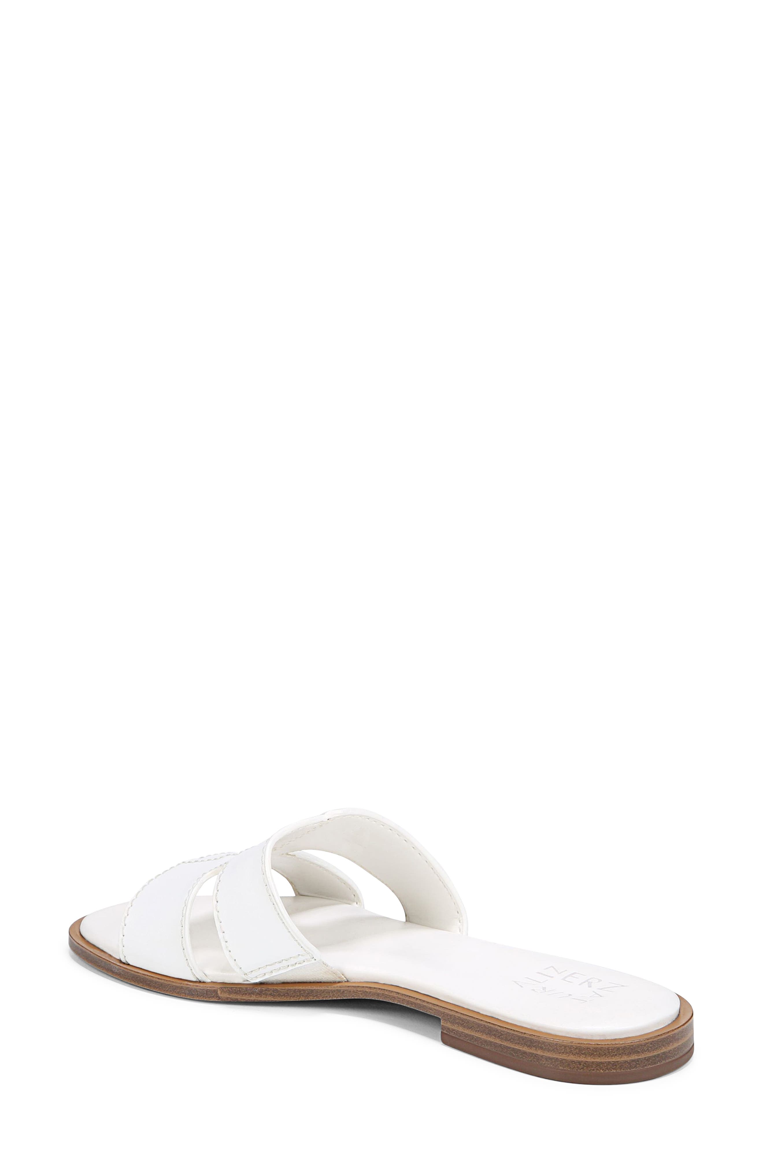 Fame Metallic Slide Sandal, Alternate, color, WHITE LEATHER