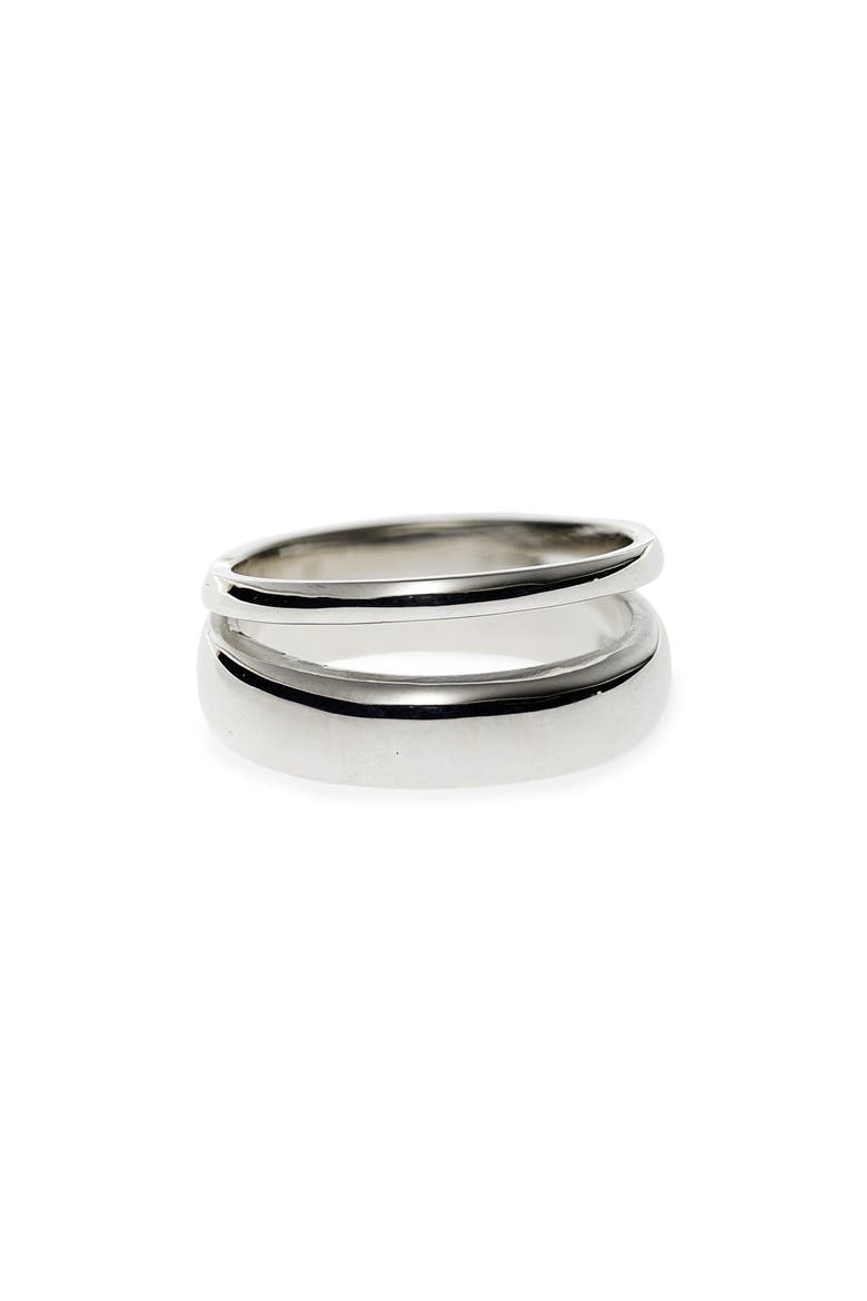 Double Band Ring, Main, color, STERLING SILVER