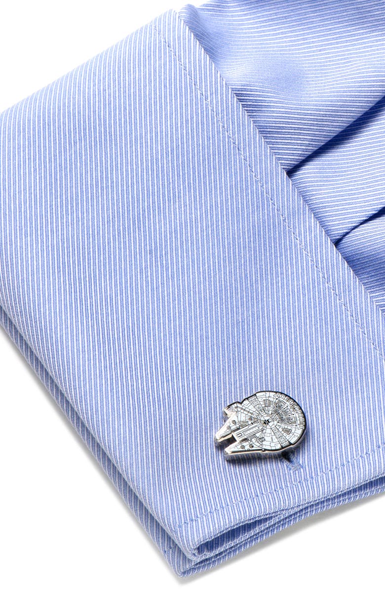 Cufflinks, Inc. Star Wars<sup>™</sup> - Millennium Falcon Blueprint Cuff Links, Alternate, color, White/ Black/ Silver