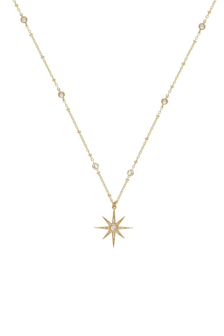 Crystal Star Necklace, Main, color, GOLD