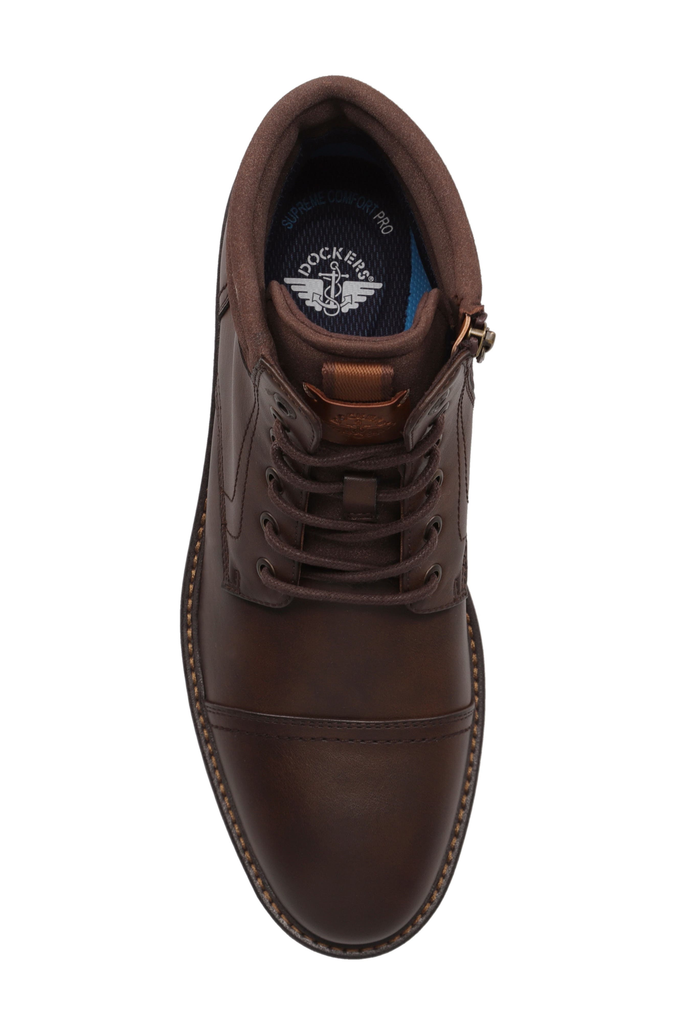 Bannister Faux Leather Boot, Alternate, color, CHESTNUT