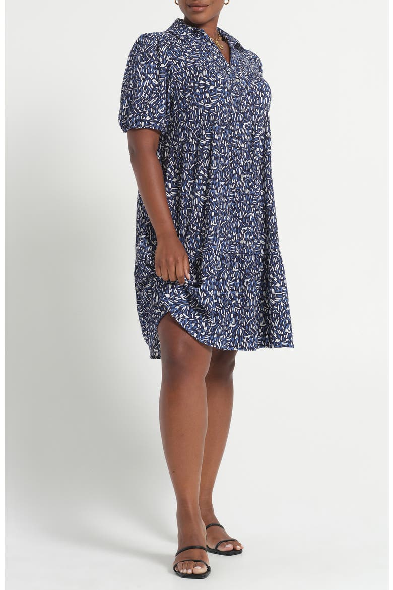 Abstract Print Jersey Dress, Alternate, color, SAPPHIRE/ MILK