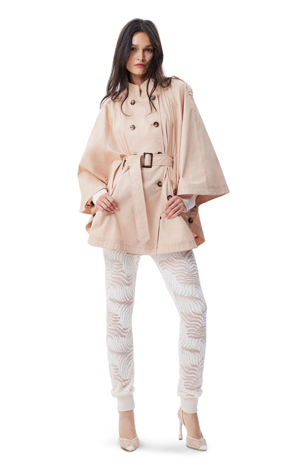 Chloe Trapunto Trench Cape - image 3
