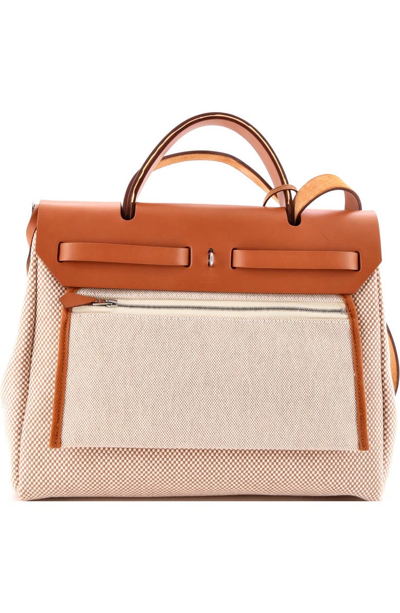 Pre-Owned Hermes Herbag Zip Criss Viking Toile and Leather 31, Alternate, color, Gold