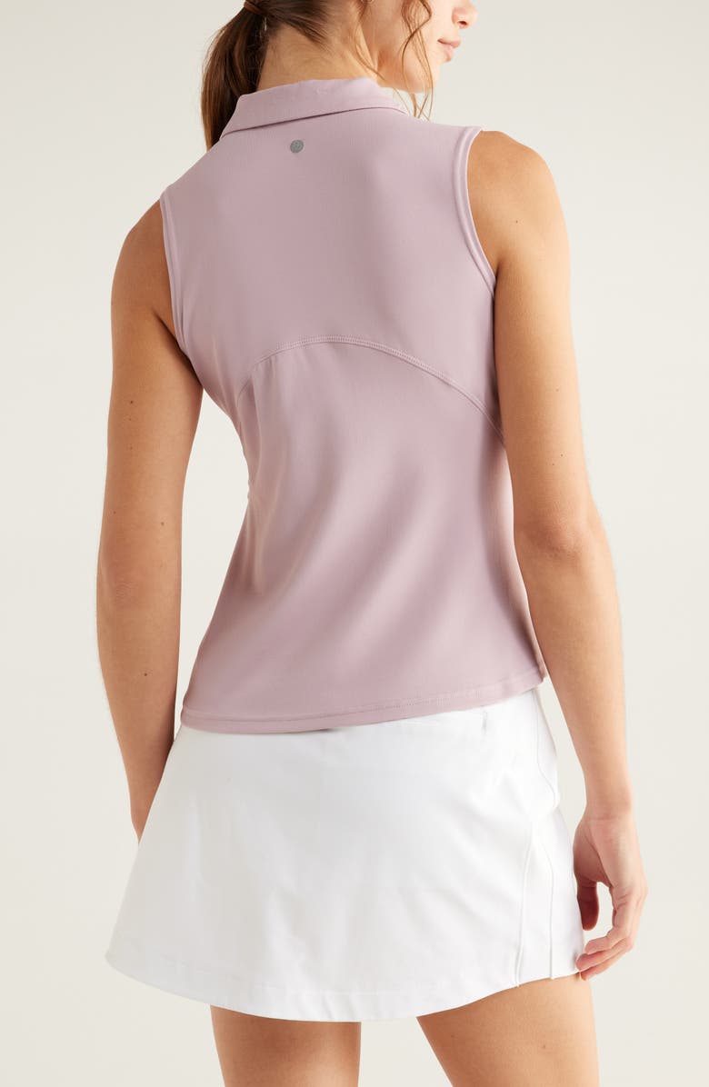 Zella Replay Half Zip Polo Tank, Alternate, color, Purple Dawn