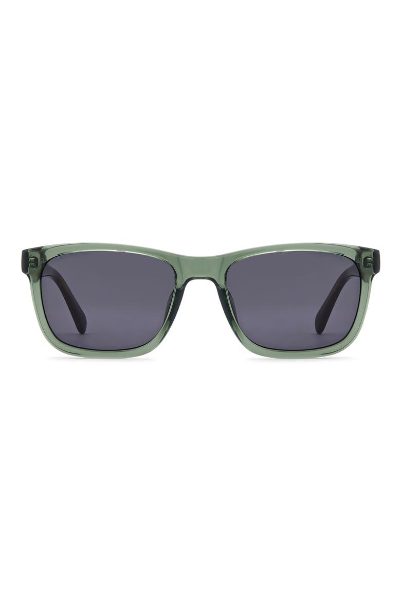 56mm Rectangular Sunglasses, Main, color, CRYSTAL GREEN/ GREY
